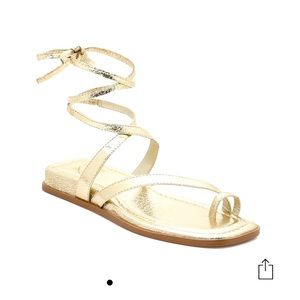 Gold lace up sandals